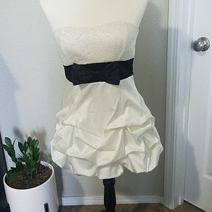 Black and white semi-formal dress